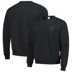 Milwaukee Bucks Authentic Standard Issue Travel Dri-FIT Sweatshirt Black
