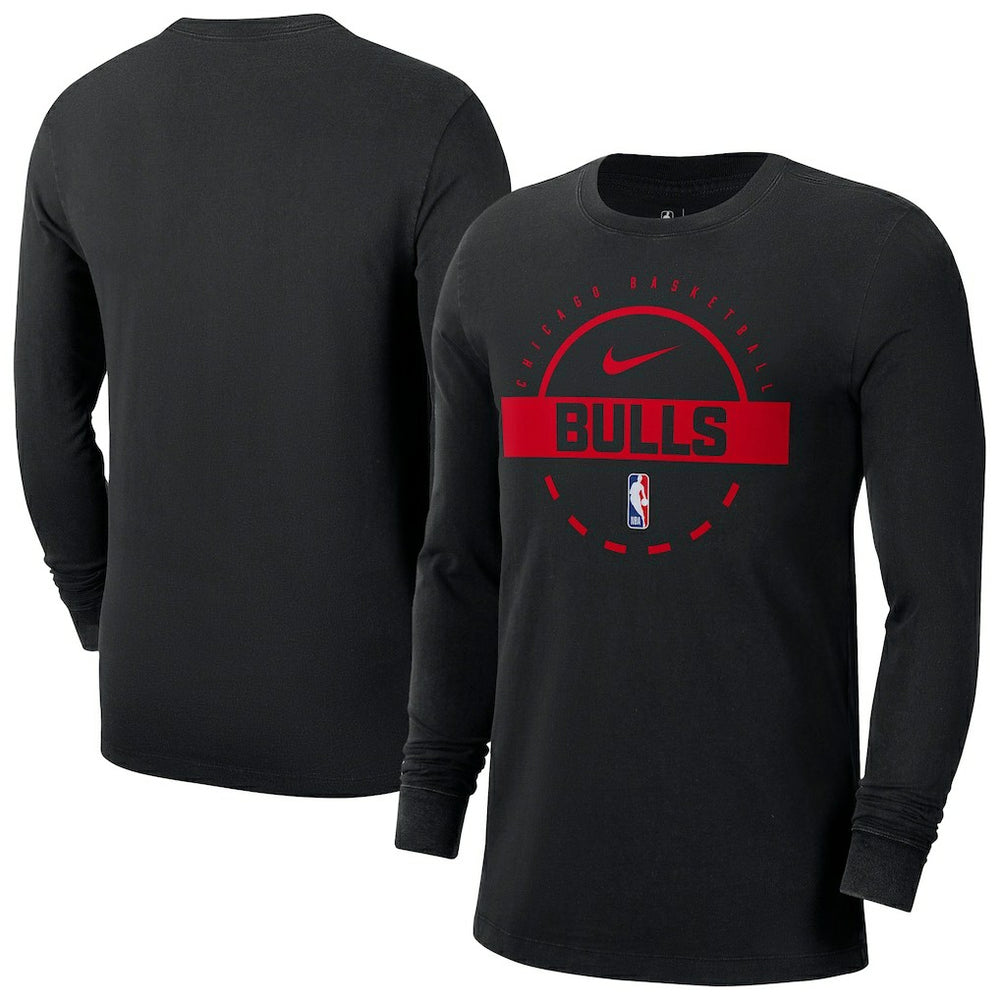 Chicago Bulls Authentic Long Sleeve Practice T-Shirt Black