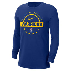 Golden State Warriors Authentic Long Sleeve Practice T-Shirt Royal