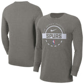 San Antonio Spurs Authentic Long Sleeve Practice T-Shirt Charcoal
