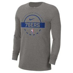 Philadelphia 76ers Authentic Long Sleeve Practice T-Shirt Charcoal