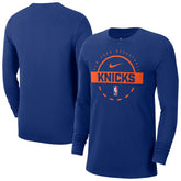 New York Knicks Authentic Long Sleeve Practice T-Shirt Blue