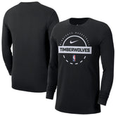 Minnesota Timberwolves Authentic Long Sleeve Practice T-Shirt Black