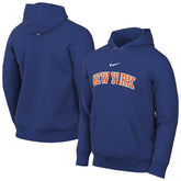 New York Knicks Sportswear Essential Wordmark Club Hoodie Blue