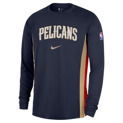 New Orleans Pelicans 2025/26 Authentic Pre-Game Legend Dri-FIT Long Sleeve Shooting Shirt Navy
