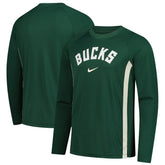 Milwaukee Bucks 2025/26 Authentic Pre-Game Legend Dri-FIT Long Sleeve Shooting Shirt Hunter Green