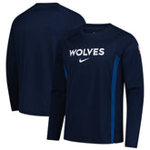 Minnesota Timberwolves 2025/26 Authentic Pre-Game Legend Dri-FIT Long Sleeve Shooting Shirt Navy