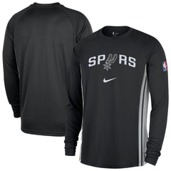 San Antonio Spurs 2025/26 Authentic Pre-Game Legend Dri-FIT Long Sleeve Shooting Shirt Black