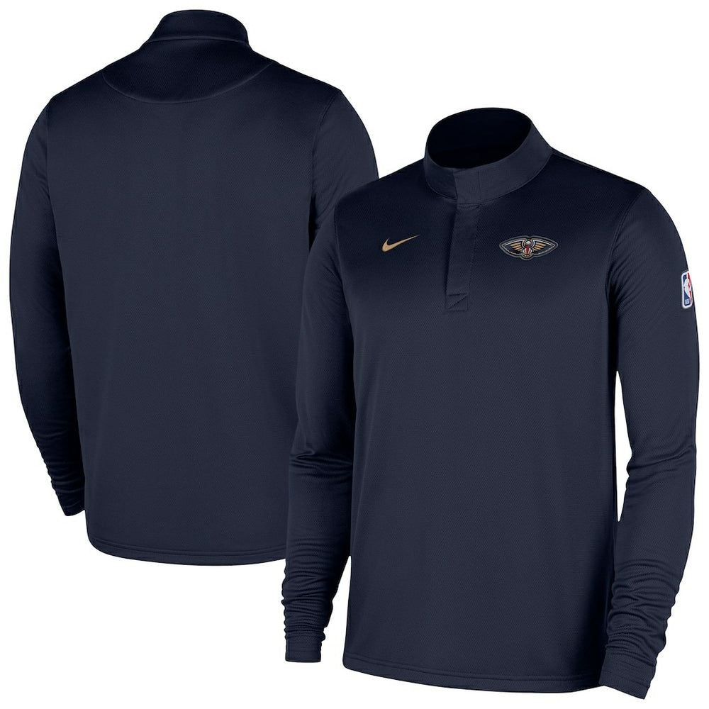 New Orleans Pelicans 2025/26 Authentic Coaches Quarter-Zip Dri-Fit Top Navy
