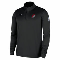 Portland Trail Blazers 2025/26 Authentic Coaches Quarter-Zip Dri-Fit Top Black