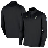 Milwaukee Bucks 2025/26 Authentic Coaches Quarter-Zip Dri-Fit Top Black