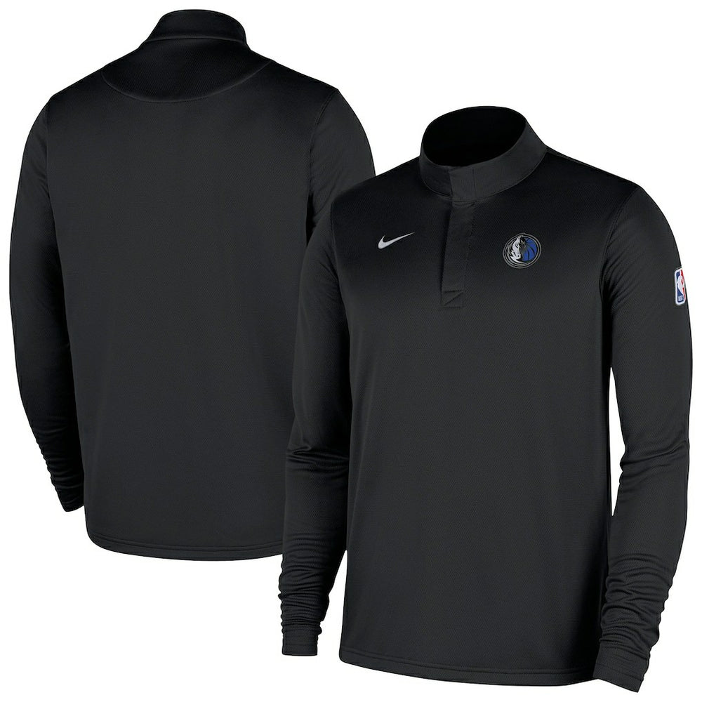Dallas Mavericks 2025/26 Authentic Coaches Quarter-Zip Dri-Fit Top Black