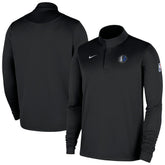 Dallas Mavericks 2025/26 Authentic Coaches Quarter-Zip Dri-Fit Top Black