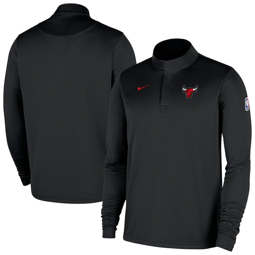 Chicago Bulls 2025/26 Authentic Coaches Quarter-Zip Dri-Fit Top Black