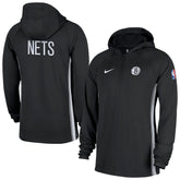 Brooklyn Nets Authentic On Court Zone Quarter-Zip Dri-FIT Hoodie Jacket Black