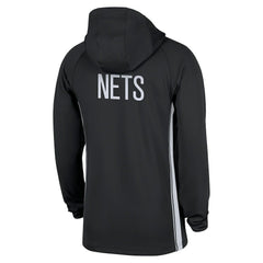 Brooklyn Nets Authentic On Court Zone Quarter-Zip Dri-FIT Hoodie Jacket Black