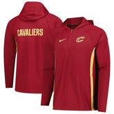 Cleveland Cavaliers Authentic On Court Zone Quarter-Zip Dri-FIT Hoodie Jacket Wine