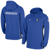 Dallas Mavericks Authentic On Court Zone Quarter-Zip Dri-FIT Hoodie Jacket Royal