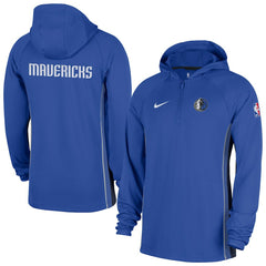 Dallas Mavericks Authentic On Court Zone Quarter-Zip Dri-FIT Hoodie Jacket Royal