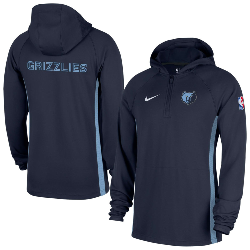 Memphis Grizzlies Authentic On Court Zone Quarter-Zip Dri-FIT Hoodie Jacket Navy