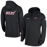 Miami Heat Authentic On Court Zone Quarter-Zip Dri-FIT Hoodie Jacket Black