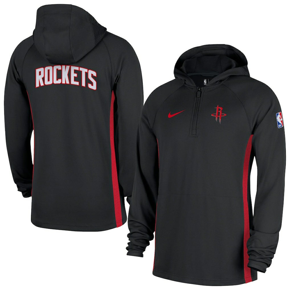 Houston Rockets Authentic On Court Zone Quarter-Zip Dri-FIT Hoodie Jacket Black
