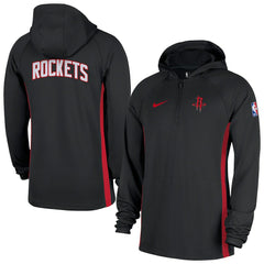 Houston Rockets Authentic On Court Zone Quarter-Zip Dri-FIT Hoodie Jacket Black