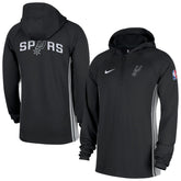 San Antonio Spurs Authentic On Court Zone Quarter-Zip Dri-FIT Hoodie Jacket Black