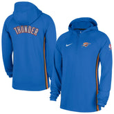 Oklahoma City Thunder Authentic On Court Zone Quarter-Zip Dri-FIT Hoodie Jacket Blue