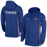 Philadelphia 76ers Authentic On Court Zone Quarter-Zip Dri-FIT Hoodie Jacket Blue