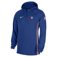 Philadelphia 76ers Authentic On Court Zone Quarter-Zip Dri-FIT Hoodie Jacket Blue