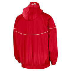 Chicago Bulls Courtside Windrunner Woven Half-Zip Hooded Jacket Red
