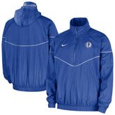 Dallas Mavericks Courtside Windrunner Woven Half-Zip Hooded Jacket Blue