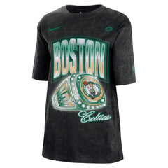 Boston Celtics Women's Courtside Original Content Vintage Washed Boyfriend T-Shirt Black