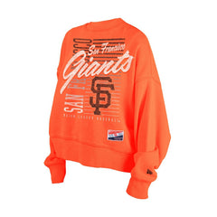 San Francisco Giants New Era Women's Boxy Mineral Wash Dolmen Sleeve Cropped Sweatshirt - Orange Sweatshirts