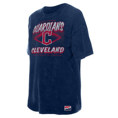Cleveland Guardians New Era Women's Mineral Wash Oversized T-Shirt - Navy T-shirts