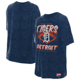 Detroit Tigers New Era Women's Mineral Wash Oversized T-Shirt - Navy T-shirts