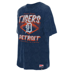 Detroit Tigers New Era Women's Mineral Wash Oversized T-Shirt - Navy T-shirts