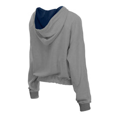 Houston Astros New Era Women's Reversed Out French Terry Quarter-Zip Banded Crop Hoodie - Heather Gray Hoodies