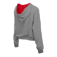 Philadelphia Phillies New Era Women's Reversed Out French Terry Quarter-Zip Banded Crop Hoodie - Heather Gray Hoodies