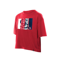 St. Louis Cardinals New Era Women's Boxy Foil Logo T-Shirt - Red T-shirts