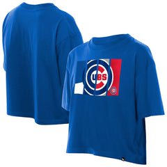 Chicago Cubs New Era Women's Boxy Foil Logo T-Shirt - Royal T-shirts