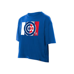 Chicago Cubs New Era Women's Boxy Foil Logo T-Shirt - Royal T-shirts