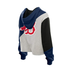 Boston Red Sox New Era Women's Upcycled Color Block Cropped Boxy Hoodie Hoodies