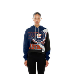 Houston Astros New Era Women's Upcycled Color Block Cropped Boxy Hoodie Hoodies