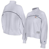 New Era Denver Broncos Female Adult White Functional Fandom Quarter-Zip Sweatshirt