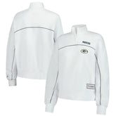 New Era Green Bay Packers Female Adult White Functional Fandom Quarter-Zip Sweatshirt