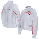 New Era San Francisco 49ers Female Adult White Functional Fandom Quarter-Zip Sweatshirt