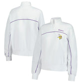 New Era Minnesota Vikings Female Adult White Functional Fandom Quarter-Zip Sweatshirt