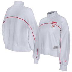 New Era Kansas City Chiefs Female Adult White Functional Fandom Quarter-Zip Sweatshirt
